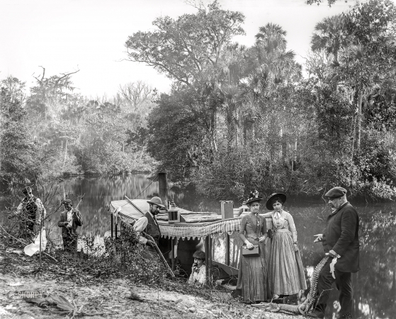 Photo showing: Dragon Slayers -- Volusia County, Florida, circa 1897. On the Tomoka.