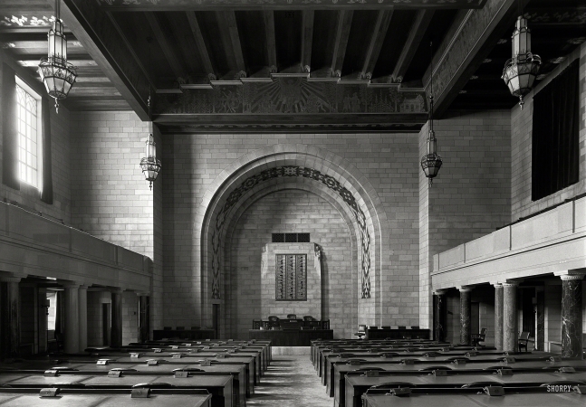 Photo showing: Dashboard of Democracy -- June 1934. Nebraska State Capitol at Lincoln. House chamber.