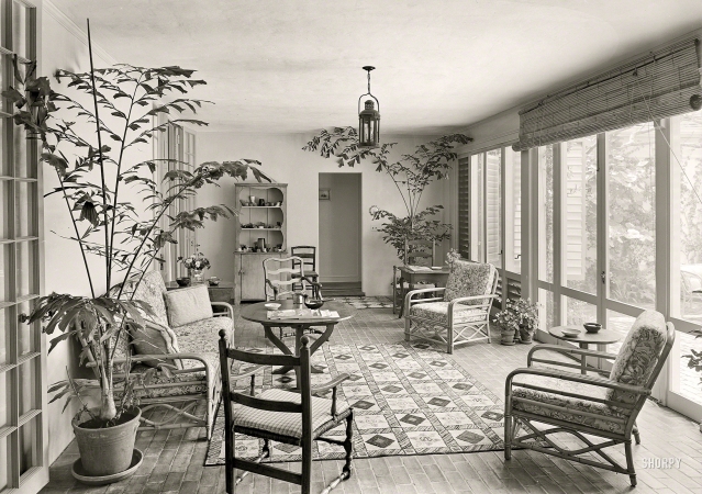 Photo showing: The Florida Room -- March 29, 1941. James H. McGraw Jr. residence in Hobe Sound, Florida. Loggia.