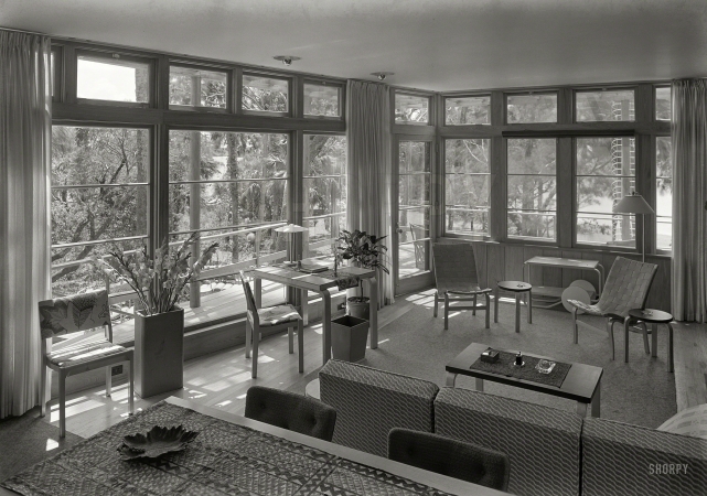 Photo showing: Florida Room -- March 31, 1941. Robert Glassford residence in Hobe Sound, Florida.