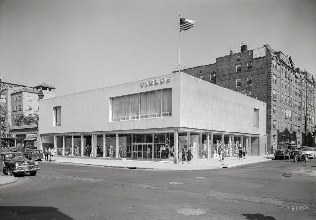 Photo showing: The Corner Store. -- June 8, 1950. Fields department store, 37th Avenue and 82nd Street, Jackson Heights, Queens, New York.