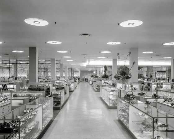Photo showing: Department Store -- September 27, 1955. Gimbel Brothers department store, Cross County Center, Yonkers, New York.