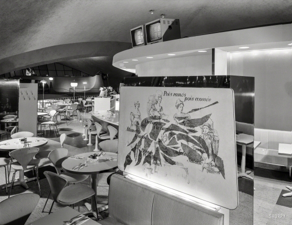 Photo showing: TWA Coffee Shop -- August 29, 1962. Union News restaurants, Idlewild Airport. TWA coffee shop. Raymond Loewy Associates. 