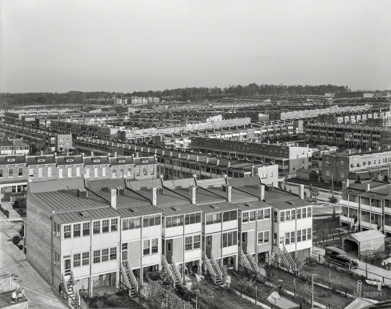 Photo showing: Petworth -- Washington, D.C., circa 1930. Rowhouses in Petworth.
