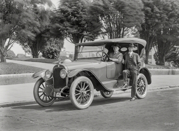 Photo showing: Two Dourpower -- San Francisco circa 1919. Mitchell touring car at Golden Gate Park.