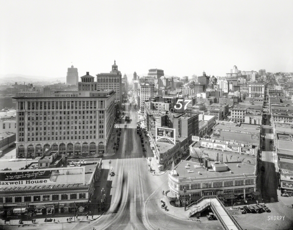 Photo showing: Market Street, San Francisco -- Circa 1926. Market Street from Ferry Building.