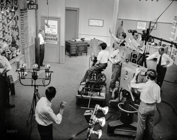 Photo showing: Welcome Jeremiah -- New York, 1947. On the set -- Borden Show broadcast.