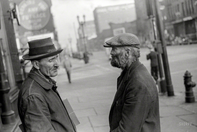 Photo showing: Skid Row. -- November 1938. Lower Douglas Street, Omaha, is one of the hobo centers of the West.