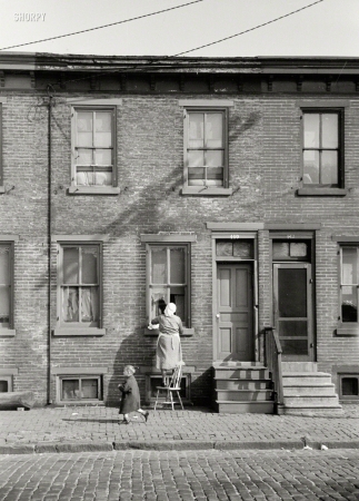 Photo showing: Home Improvement -- October 1938. Factory workers' homes in Camden, New Jersey.