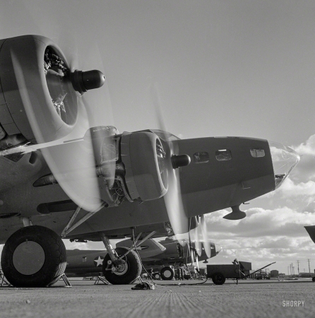 Photo showing: Warship of the Air -- December 1942. B-17 heavy bomber. Another warship of the air awaits its flight test at Boeing's Seattle plant.