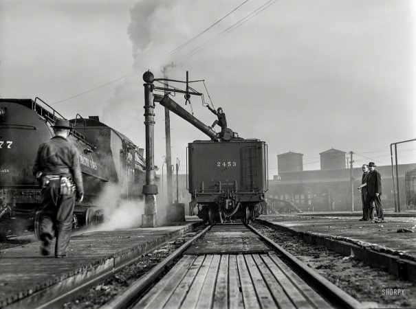 Photo showing: Career Track -- February 1943. Women railroad workers in the Southern Pacific yards at San Francisco.