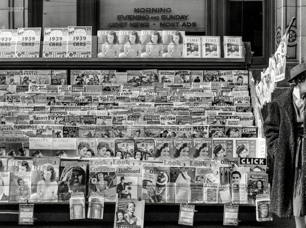 Photo showing: Life and Times -- November 1938. Omaha, Nebraska, newsstand.