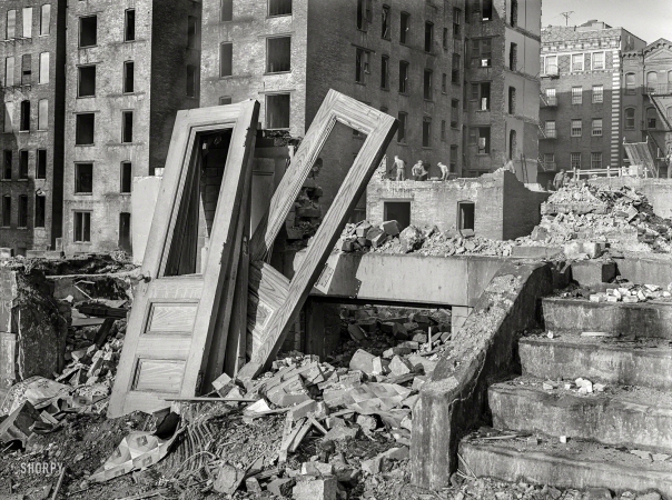 Photo showing: Open House. -- December 1941. New York, New York. Demolition for slum clearance.