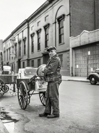 Photo showing: Ice Dealer -- December 1941. Ice man. New York City.