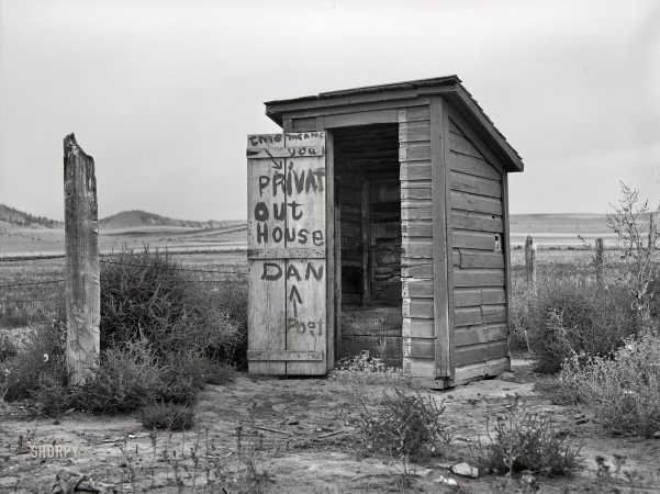 Photo showing: Privy Property -- November 1939. Privy. Dawes County, Nebraska.