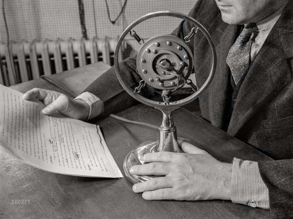 Photo showing: The Dirt Show -- November 1937. Radio microphone used in information work. United States Department of Agriculture.
