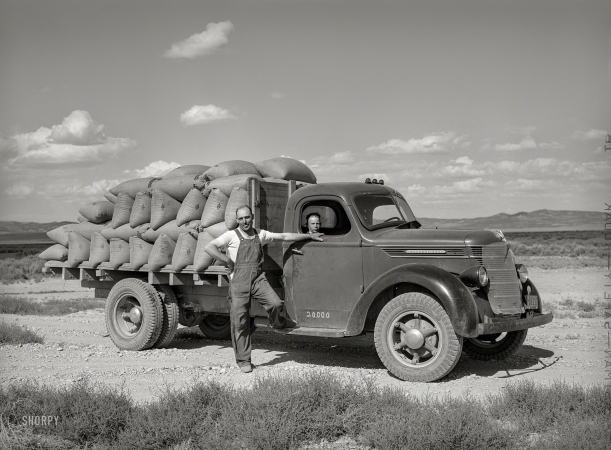 Photo showing: But Seriously -- August 1940. Farm Security Administration cooperative truck. Oneida County, Idaho.