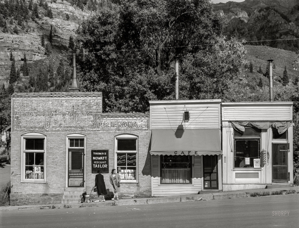 Photo showing: Ouray Cafe -- September 1940. Small business establishments. Ouray, Colorado.