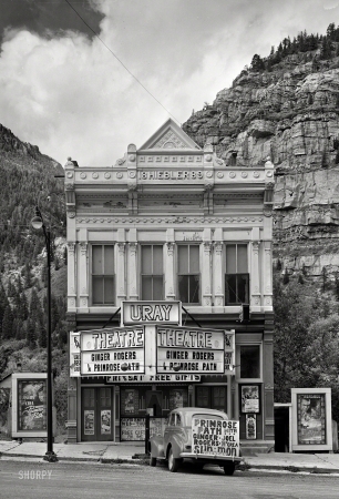 Photo showing: Uray for Hollywood -- September 1940. Theater in Ouray, Colorado.