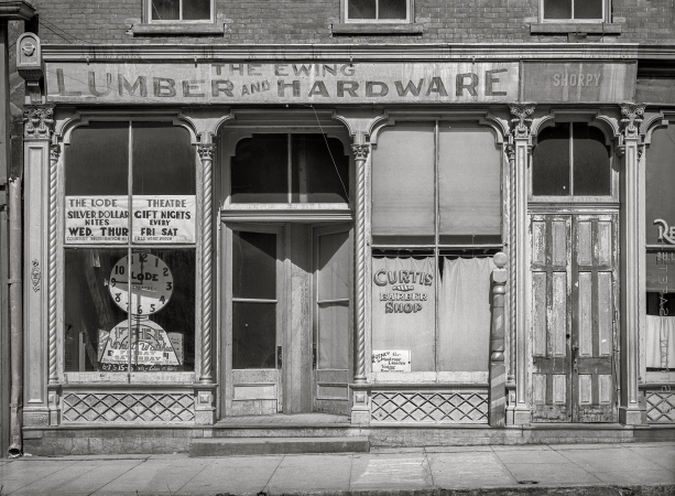 Photo showing: The Barber of Silverton -- September 1940. Detail of front of building. Silverton, Colorado.