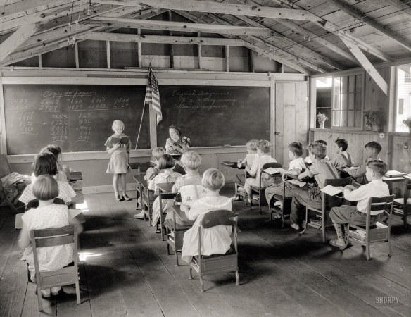 Photo showing: Lessons Learned -- 1935. School in Red House, West Virginia.