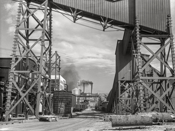 Photo showing: Sawdust Memories. -- July 1936. One of the largest sawmills in the world. Employs many of the
Resettlement Administration homesteaders at Longview, Cowlitz County, Washington.