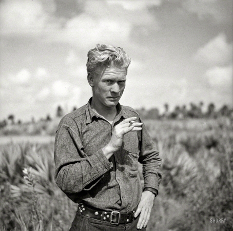 Photo showing: Sun Belt -- January 1937. Deerfield, Florida. Migrant agricultural worker from Oklahoma.