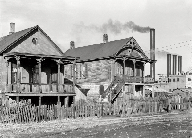 Photo showing: Live Better Electrically -- November 1938. Houses near the Nebraska Power Company plant, Omaha.