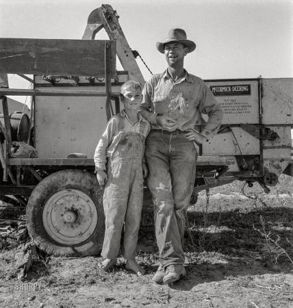 Photo showing: Farm Dad -- October 1939. George Cleaver, new farmer on 177 acres, has five boys ... 