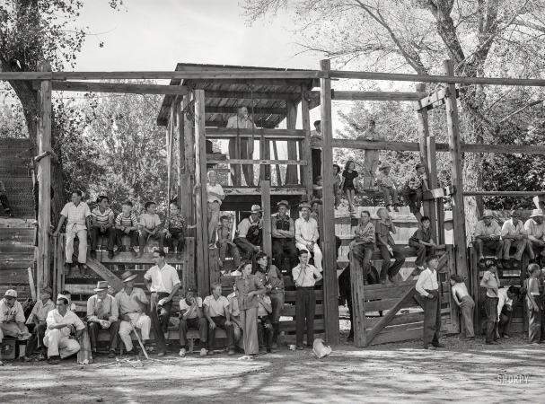 Photo showing: The Summer Games -- July 1941. Spectators at kids' contests at the Fourth of July celebration in Vale, Oregon.