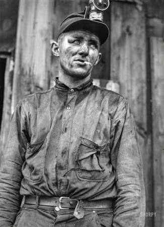 Photo showing: Double Jeopardy -- August 1940. Miner at Dougherty's mine, near Falls Creek, Pennsylvania.