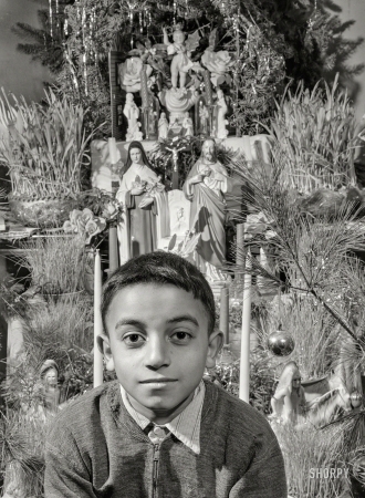 Photo showing: Manny Christmas -- December 1940. Manuel Andrews, a Portuguese boy near Falmouth, Massachusetts.