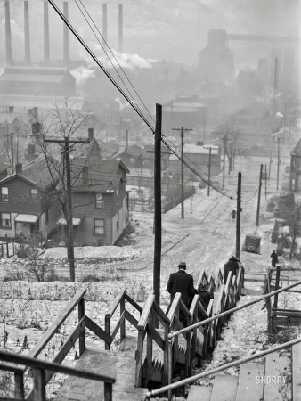 Photo showing: Cold-Rolled -- January 1941. Mill district of Pittsburgh, Pennsylvania. Long stairway in a working class section.
