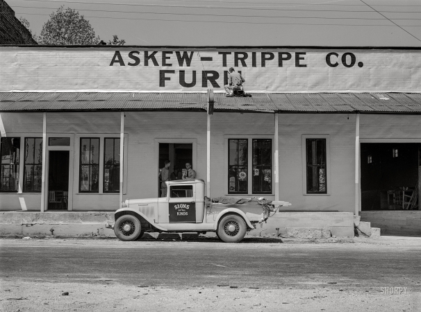 Photo showing: Askew-Trippe Furniture -- April 1941. Franklin, Heard County, Georgia.