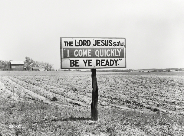 Photo showing: A Sign Unto You -- May 1939. Religious sign along highway. Georgia.