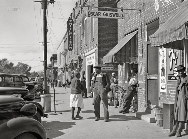 Photo showing: Wendell, N.C. -- November 1939. Main street of Wendell, North Carolina.