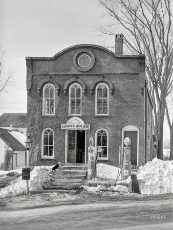 Photo showing: Sandwich Shop -- March 1940. Post office and general store in Sandwich, New Hampshire.