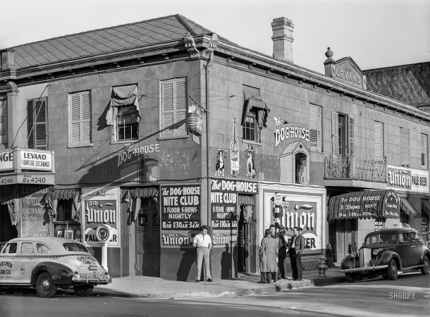 Photo showing: The Dog-House -- 1940. New Orleans, Louisiana. Old building at Rampart and Bienville streets.