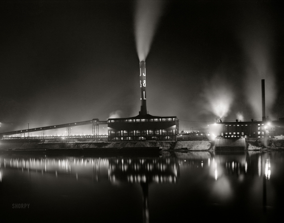 Photo showing: The Night Air -- January 1941. Jones and Laughlin Steel Company. Beehive coke ovens. Aliquippa, Pennsylvania.