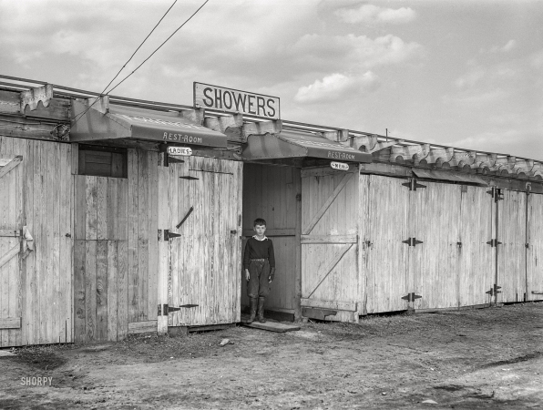 Photo showing: Ocean View -- March 1941. Facilities at trailer camp for construction workers. Ocean View, outskirts of Norfolk, Virginia.