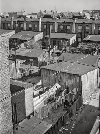 Photo showing: Outback -- March 1941. Overcrowded Navy towns. Housing in Newport News, Virginia.