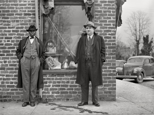 Photo showing: Entourage -- March 1941. Rustburg, Virginia. Judge of local court on right.
