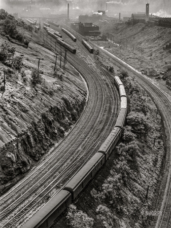 Photo showing: Scenic Route. -- June 1941. Railroad. Pittsburgh, Pennsylvania.
