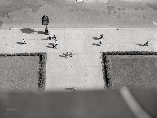 Photo showing: Look Downward Angle -- July 1941. Somewhere in Chicago at 9:37 a.m.