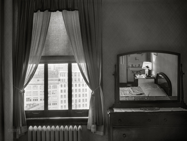 Photo showing: In My Room. -- June 1941. Hotel room, Milwaukee, Wisconsin.