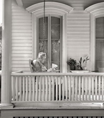 Photo showing: News of the Day -- August 1941. Front porch. Elgin, Illinois.