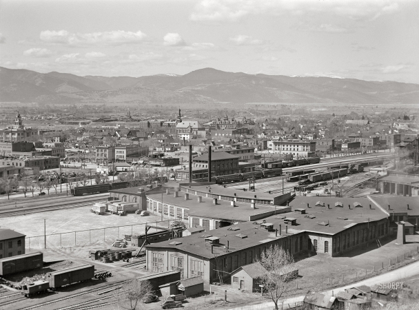 Photo showing: Missoula, Montana -- Montana's second city in April 1942.