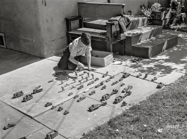 Photo showing: War Games -- May 1942. Turlock, California. War games are popular with the boys.