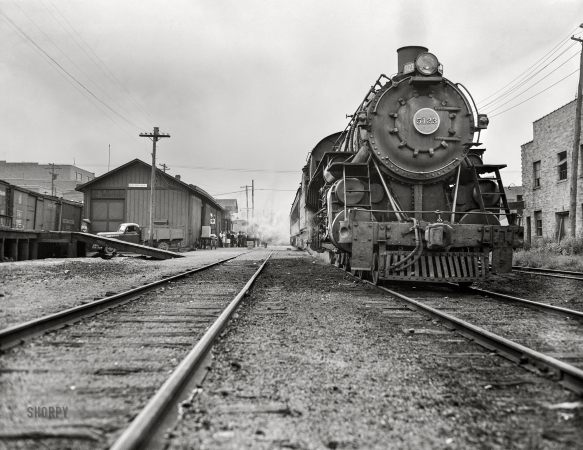 Photo showing: Richwood Depot -- September 1942. Richwood, West Virginia. Baltimore & Ohio train.