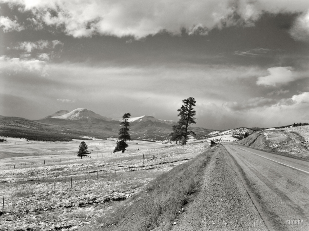 Photo showing: Three Pines -- September 1941. Highway southwest of Denver, Colorado.